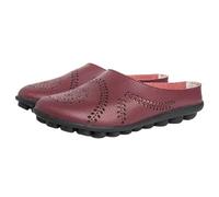 Pantofole piatte da donna, traspiranti, comode, con punta chiusa, mocassini in pelle, suola morbida, antiscivolo, con supporto per arco plantare, vino, 39.5 EU