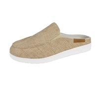 Pantofole piatte traspiranti con stampa diario comode e casual per l'estate, da indossare in interni o esterni, ideali per le donne che indossano abbigliamento casual durante le stagioni, beige, 41 EU