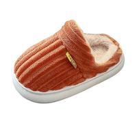 Pantofole Ragazza 38 - Inverno Semplice alla Moda Versatile E Ragazzi Pantofole in Cotone Ragazzino Grande Bambino Trama Verticale Calde E Antiscivolo Scarpe in Cotone Felpato per La (Orange 28)