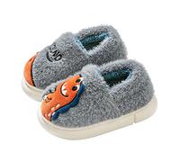 Pantofole Ragazza Invernali - Pantofole per Bambini Autunno E Inverno alla Moda Ragazzi E Ragazze Fondo Piatto Antiscivolo Slip On Punta Peluche Dinosauri Caldi del Fumetto (B 23 Toddler)