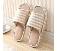Pantofole resistenti all'usura in schiuma EVA ammortizzata per suola | Tomaia in cotone e lino, suola morbida antiscivolo, design posteriore aperto, facile da indossare, comfort domestico