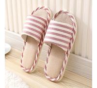 Pantofole resistenti all'usura in schiuma EVA ammortizzata per suola | Tomaia in cotone e lino, suola morbida antiscivolo, design posteriore aperto, facile da indossare, comfort domestico