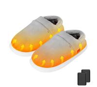 Pantofole riscaldabili da donna e da uomo, scaldapiedi elettrici, pantofole riscaldate con 2 batterie da 4000 mAh e tecnologia di riscaldamento migliorata per casa e ufficio