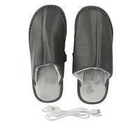 Pantofole Riscaldate Elettriche Alimentate tramite USB 3 Impostazioni di Temperatura Pantofole Calde Invernali per Uomo Donna Uso Interno Esterno Fodera in Flanella in Pelle PU (40-41)