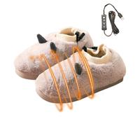 Pantofole riscaldate elettriche, Pantofole riscaldate da donna, Scaldapiedi elettrico riscaldamento comode pantofole in peluche, Scarpe USB per la casa fuzzy Scaldapiedi per casa