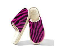 Pantofole rosa della zebra delle donne della stampa animale della gomma piuma di memoria della stampa