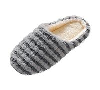 Pantofole sfocate per le donne a righe chiuse pantofole da uomo Fluffy Home | Pantofole da interno con suola morbida antiscivolo silenziose calzature da casa larghe scarpe da passeggio leggere pantofole