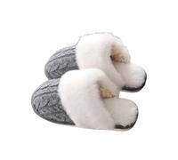 Pantofole soffici da donna in peluche, accoglienti, invernali, calde, leggere, antiscivolo, con calde, morbide e imbottite, per uomo e donna, Cenere chiaro, 44 EU