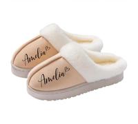 Pantofole Soffici Personalizzate Da Donna - Calde Scarpe Da Casa Con Nome | Suola Antiscivolo, Scarpe Calde Invernali, Regalo Per Mamma, Nonna