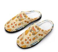 Pantofole Summer Vacation Gnome Ciabatte Da Bagno Per Unisex | Indoor Pantofole Memory Foam Riutilizzabili Slippers per Viaggio Invernali Spa
