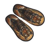 Pantofole tigre nel bosco foglie cadute per donne e uomini calde morbide calde calde scarpe da casa pantofole camera pantofole pelose invernali scarpe