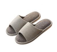 Pantofole unisex in cotone e lino, stile casual, con punta aperta, per camera da letto, traspiranti, per interni ed esterni, antiscivolo, C, 39 EU