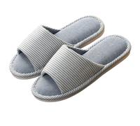 Pantofole unisex in memory foam, pantofole per uomo e donna, set di pantofole comode, per ospiti, lavabili e piatte e antiscivolo, estive in lino, b, 42