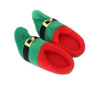 Pantofole unisex in peluche a forma di elfo, morbide e calde, per feste di vacanza e accoglienti interni invernali, Verde, Taglia unica