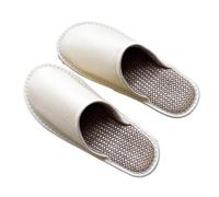 Pantofole Unisex in Vera Pelle con Punta Chiusa Pantofole Casual Leggere in Lino per Interni Ed Esterni Scarpe Comode E Antiscivolo per La Casa E La Camera da Letto per Ospiti(Beige,37/38 EU)