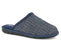Pantofole Uomo a Righe con Logo, Ciabatte con Sottopiede Imbottito, Blu, 42