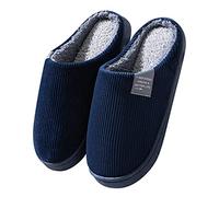 Pantofole Uomo Chic Confortevoli In Peluche Forma Pantofole Foderate Leggero Antiscivolo Inverno Pantofole In Schiuma Di Memoria Interne Caldo Per La Casa Per Uomo Slippers Casual, navy, 44.5 EU