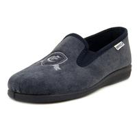 Pantofole Uomo Chiuse Invernali Comode Tessuto Blu Suola Antiscivolo EMANUELA