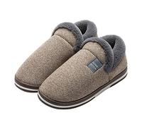 Pantofole Uomo Inverno Antiscivolo Pantofole Foderate Leggero Peluche Forma Interne Slipper Per Gli Uomini Confortevoli Casual A Buon Mercato Pantofole In Schiuma Di Memoria Per La Casa Calda, marrone