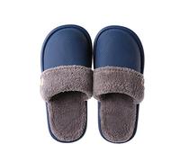Pantofole Uomo Pantofole da Uomo e da Donna Invernali Peluche Caldo Rimovibile e Lavabile Impermeabile Eva. Scarpe in Cotone Muto con suoone Morbido Antiscivolo Pantofole Donna (Color : Navy, Size :
