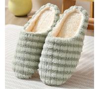 Pantofole Uomo Pantofole da uomo invernali morbide e calde scarpe casa pantofole donna in pelliccia silenzio interno comfort scivoli pavimento calzature camera letto(Style2-green,42-43(fit 41-42))