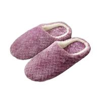 Pantofole Uomo Pantofole da uomo invernali morbide e calde scarpe casa pantofole donna in pelliccia silenzio interno comfort scivoli pavimento calzature camera letto(Style3-purple,38-39(fit 37-38))