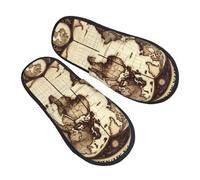 Pantofole Vintage Map Of The World Pattern Ciabatte Morbide Pelose Ciabatte Da Viaggio Per Autunno Invernali Feste M
