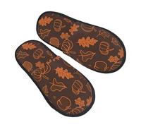 Pantofoles Casa Autumn Maple Leaves, Fall Pumpkin Peluche Pantofole Antiscivo Pantofole Scamosciate Eleganti Scarpe Da Casa Per Outdoor Inverno Home L