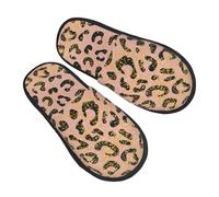 Pantofoles Casa Gold Glitter Ombre Leopard Pattern Pantofole Scamosciate Antiscivolo Scarpe Da Casa Soft Ciabatte Pelose Per Home Interno Inverno L