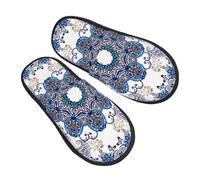 Pantofoles Casa Oriental Mandala With Pai-Sley Scarpe Da Casa Antiscivo Ciabatte Pelose Soft Peluche Pantofole Per Home Inverno Outdoor M