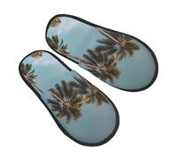 Pantofoles Casa Tall Tropical Palm Trees Scarpe Da Casa Antiscivo Ciabatte Pelose Eleganti Peluche Pantofole Per Inverno Outdoor Home M