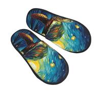Pantofoles Casa Turtle Under Starry Night, Space Galaxy Pantofole Scamosciate Traspiranti Ciabatte Pelose Antiscivo Scarpe Da Casa Per Home Outdoor Inverno L