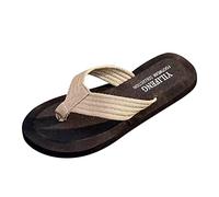 Pantolette da uomo estive, pantofole da uomo, estive da spiaggia, infradito piatte toe sandwich spiaggia, infradito da uomo, beige., 40 EU