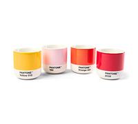 PANTONE China Macchiato - Set di 4 tazze termiche, colore: Giallo 12 C, Red2035 C, arancione 021 C, rosa chiaro 182C