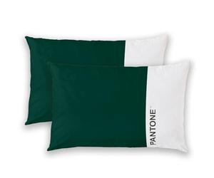 PANTONE - Federe Cuscino Letto 50x80 Cotone 100% Certificato OekoTex, Copricuscino Letto, 2 Pezzi, Fresco Traspirante - Federa Cuscino con Patella di 20cm, Biancheria da Letto Morbida e Lavabile 40°C