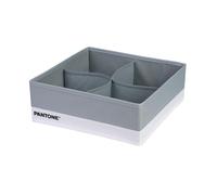 PANTONE Organizer Armadio e Cassetti Salvaspazio 1 Pezzo 4 Scomparti Biancheria Accessori, Organizer Cassetti Bagno Camera Portaoggetti Organizzatore Armadio Cassetti Pieghevole 28x28x10 cm, Grigio