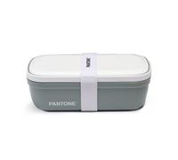 PANTONE Porta Pranzo Stile Bento Box con Divisorio Interno e Valvola di Sfiato, Lunch Box Portapranzo per Ufficio, Scuola e Università, Contenitore Ermetico per Schiscetta Pranzo, 12x7x20,7, Grigio
