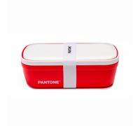 PANTONE Porta Pranzo Stile Bento Box con Divisorio Interno e Valvola di Sfiato, Lunch Box Portapranzo per Ufficio, Scuola e Università - Contenitore Ermetico per Schiscetta Pranzo, 12x7x20,7, Rosso