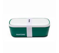 PANTONE™ - Porta Pranzo Stile Bento Box con Divisorio Interno e Valvola di Sfiato - Lunch Box Portapranzo per Ufficio e Università - Contenitore Ermetico per Schiscetta Pranzo, 12x7x20,7, Verde Scuro