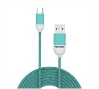 Pantone Cavo Usb-C 3A 1mt Cavo In Gomma Azzurro Ciano Pt-Tc001-5l Cavo Smartphon