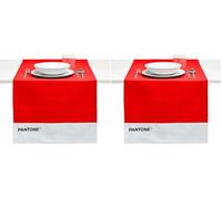 PANTONE Runner Tavola Moderno in 100% Cotone, 220 gr - Tovaglia Centrotavola Morbida e Resistente, Ideale per Accessori Cucina e Tovagliette Centro Tavola in Tessuto, 45x145 cm, Rosso