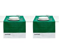 PANTONE Runner Tavola Moderno in 100% Cotone, 220 gr - Tovaglia Centrotavola Morbida e Resistente, Ideale per Accessori Cucina e Tovagliette Centro Tavola in Tessuto, 45x145 cm, Verde