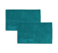 PANTONE™ - Tappeti Bagno Assorbenti 50x80 cm, Set di 2, Spugna Pura di Cotone 100%, Certificato OEKO-TEX, Color Ottanio, Morbidi e Resistenti ai Lavaggi, Tappetino Bagno Elegante e Durevole