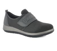 PantoSCARPE Sneakers Donna a Strappo Regolabili con Brillantini, Scarpa da Ginnastica Donna con Plantare Estraibile, Nero, 38