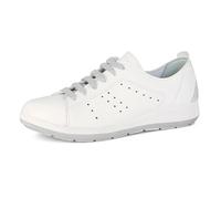PantoScarpe Sneakers Donna con Lacci Colorati, Plantare in Vera Pelle, Bianco-Argento, 38