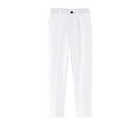 Pants Uomo - Pantaloni da Abito con Vita Regolabile e Davanti Piatto per Ragazzi Pantaloni per la Scuola (White 15-16 Years)