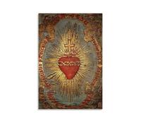 PANTTING Stampa artistica da parete su tela con il Sacro Cuore di Gesù, decorazione per la casa, per camera da letto e soggiorno, 30 x 45 cm, senza cornice