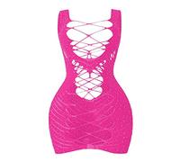 Panty And Stocking Mutande Aperte Donna da Donna Tinta Unita Beauty Wrapped Hot Fun Underwear DOT Pieno di Lingerie Sexy Hot Completo Intimo (Hot Pink One Size)