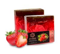 Panu Fragola Soap - Sapone da doccia vegano per tutti i tipi di pelle - Sapone naturale come gel doccia solido e shampoo solido - Pezzo di doccia naturale - Sapone senza animali