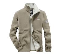 PANVER Giacca A Maniche Lunghe Uomo Comodo All-Match Con Cappuccio Giacca In Pile Uomo Casual Caldo Moda Giacca Fredda Da Uomo Temperamento Tendenza Classico Giacca Outdoor Uomo H-Khaki L
